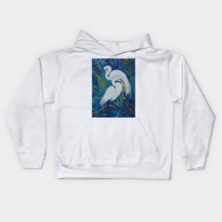 Graceful Egret Kids Hoodie